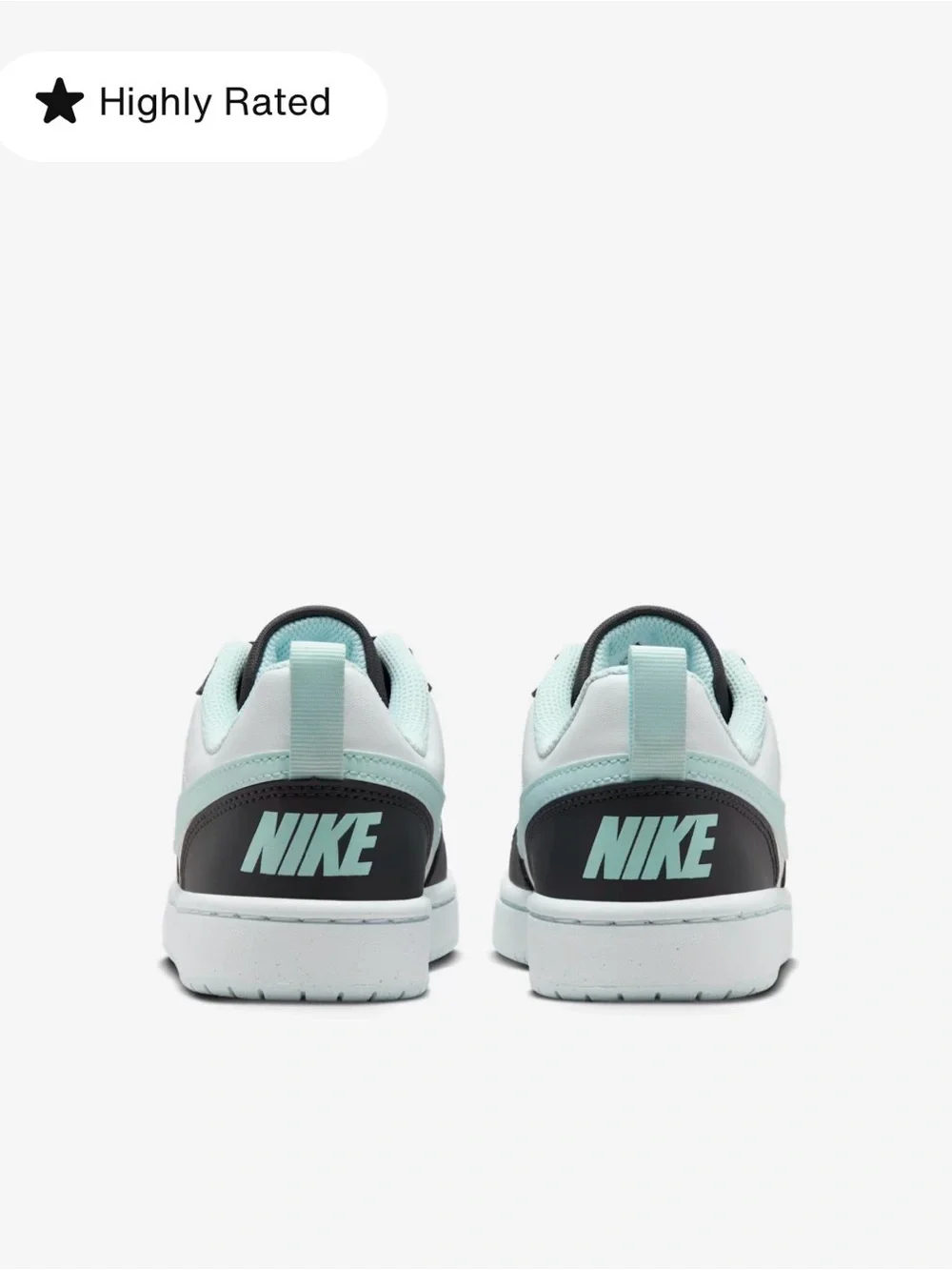 Nike youth Court Borough Low Recraft  in White, Black & Light Blue
